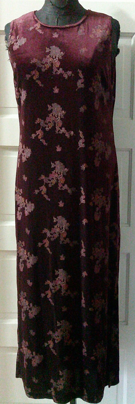 USA Made DRESSING CLIO Burgundy Floral Dress & Coordinating Jacket Velour PL