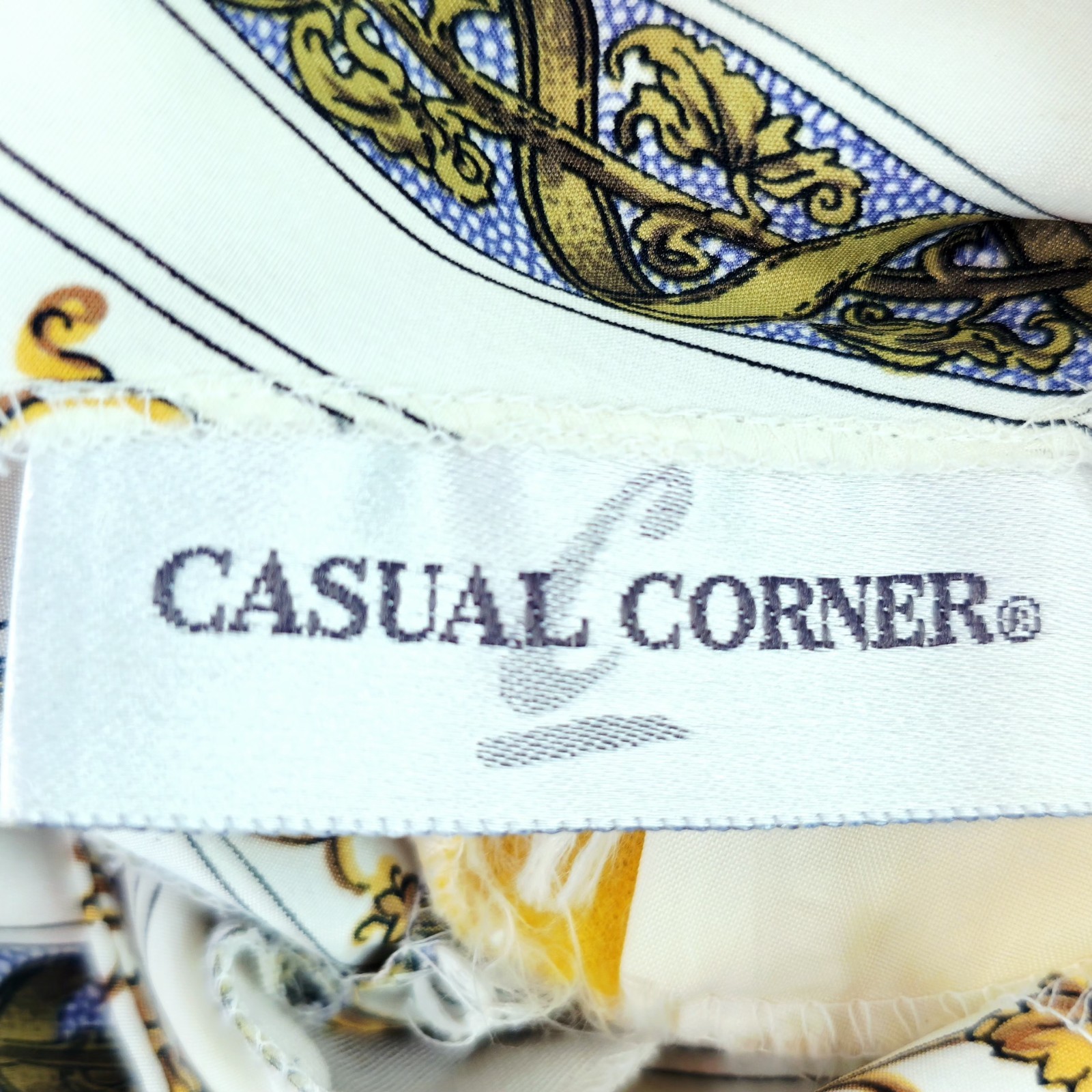 Versace Like Vintage 80s Baroque Blouse Casual Corner Size 10 Rare Sexy Womens