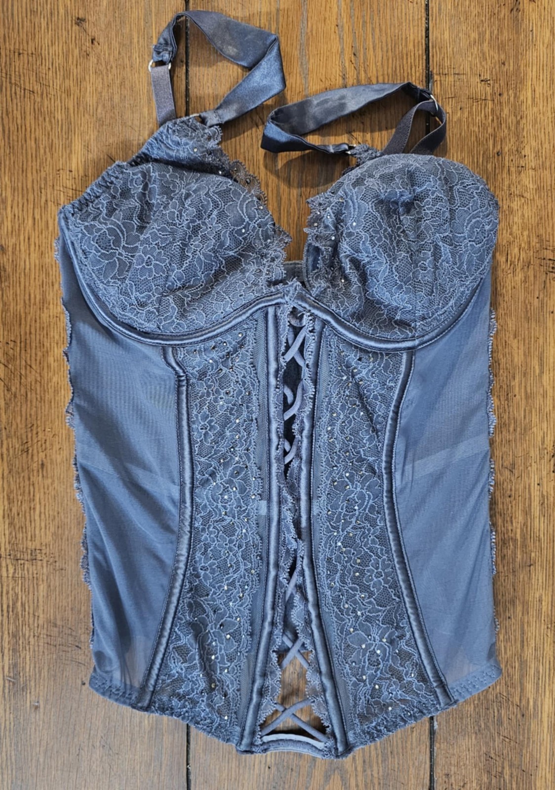 Vintage Victorias Secret 34D Lingerie Lace Corset Y2K Witchy Gothic Halloween