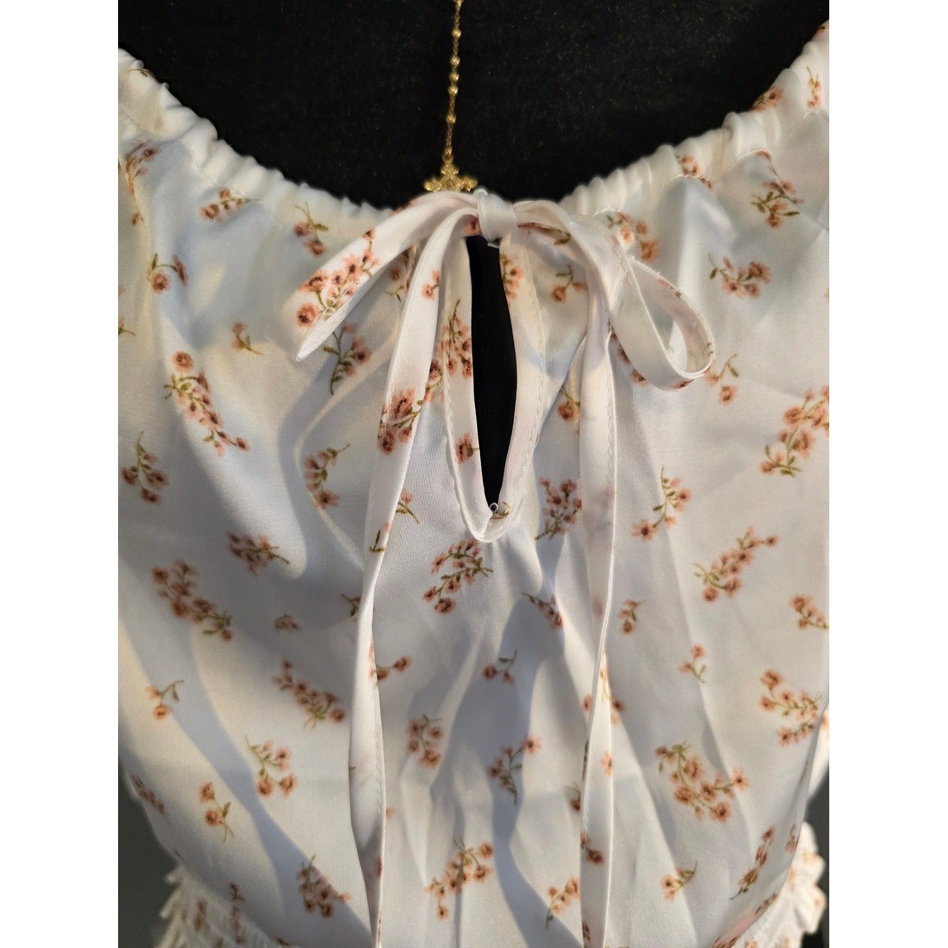 NWT Ambiance Satin Floral Smocked Cami Size L | Coquette Cottagecore