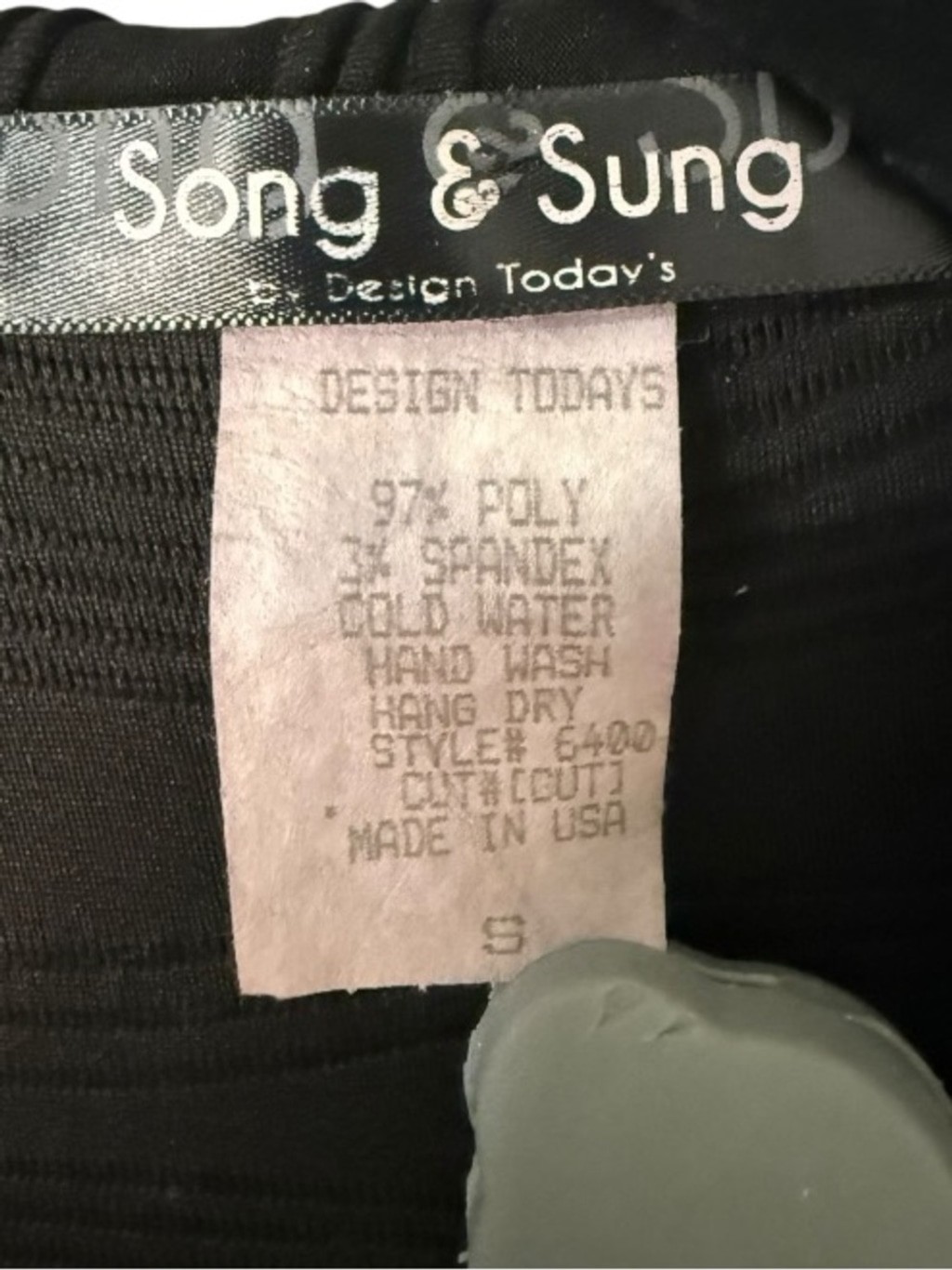 Vintage Song & Sung Black Textured Cape Jacket Button Closure Made USA Small