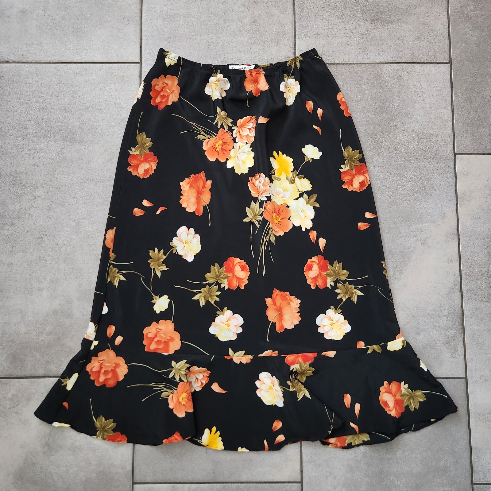 Vintage 90s 2000s Carol Rose Brand Floral Print Trumpet Skirt Sz.M Made In…