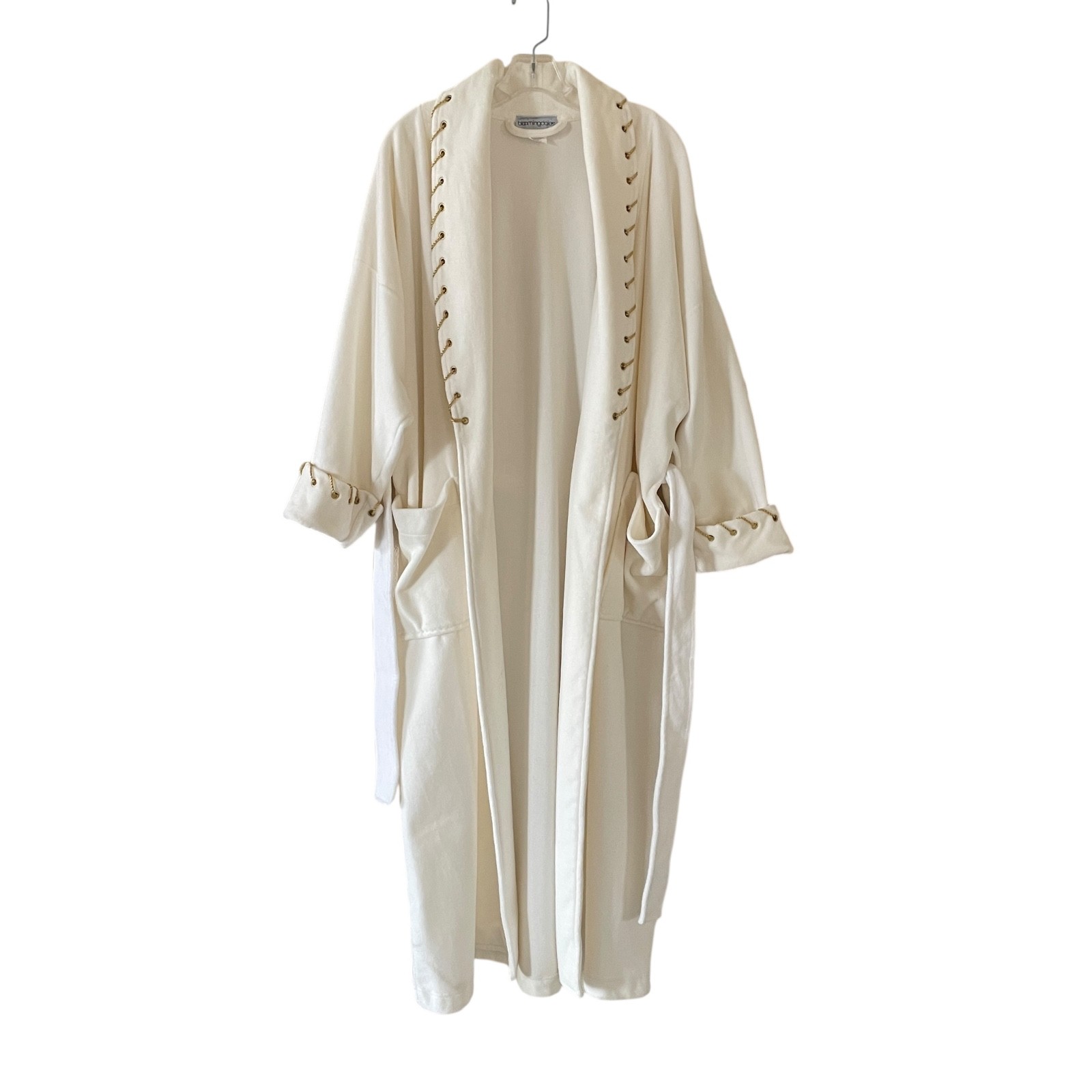 Made Exclusively For BLOOMINGDALE’S Size Medium Ivory Gold VINTAGE Long Robe USA