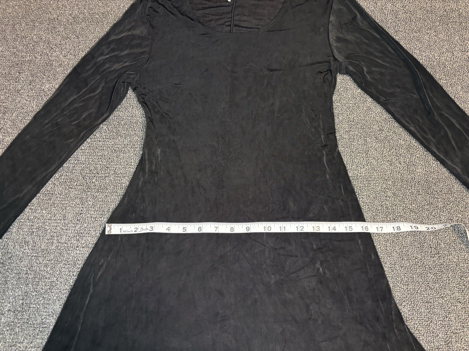 Vintage Jump Apparel Co Black Liquid Knit Dress Small Acetate Lycra Flared 90s