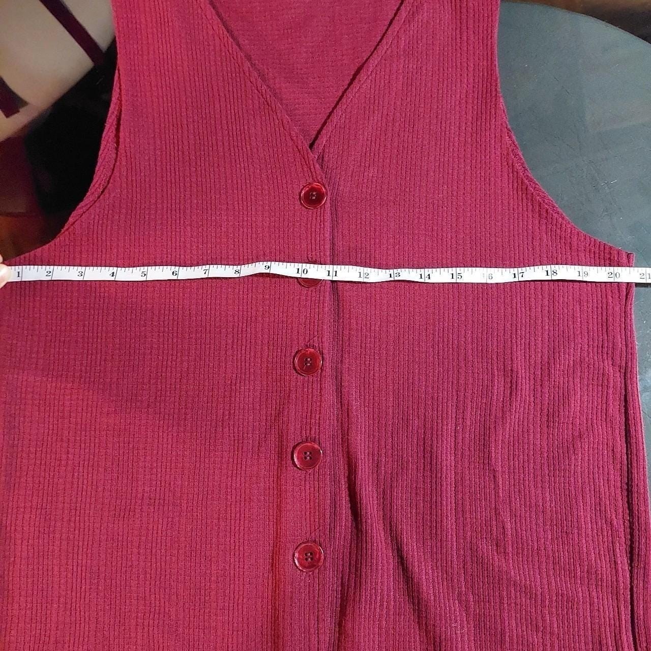 Vintage red button up long vest.