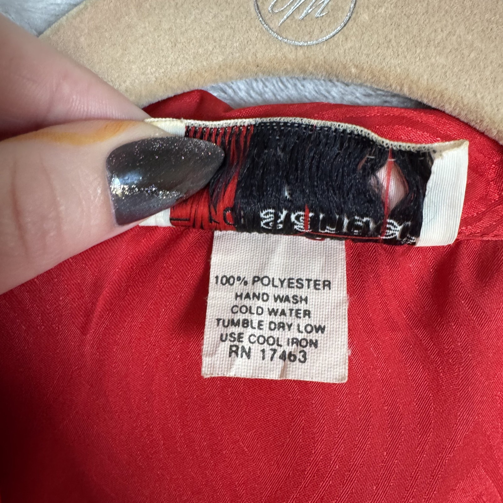 Vintage Red Satin VNeck Button Up Blouse Womens 16 Button Up 80s Retro USA Made