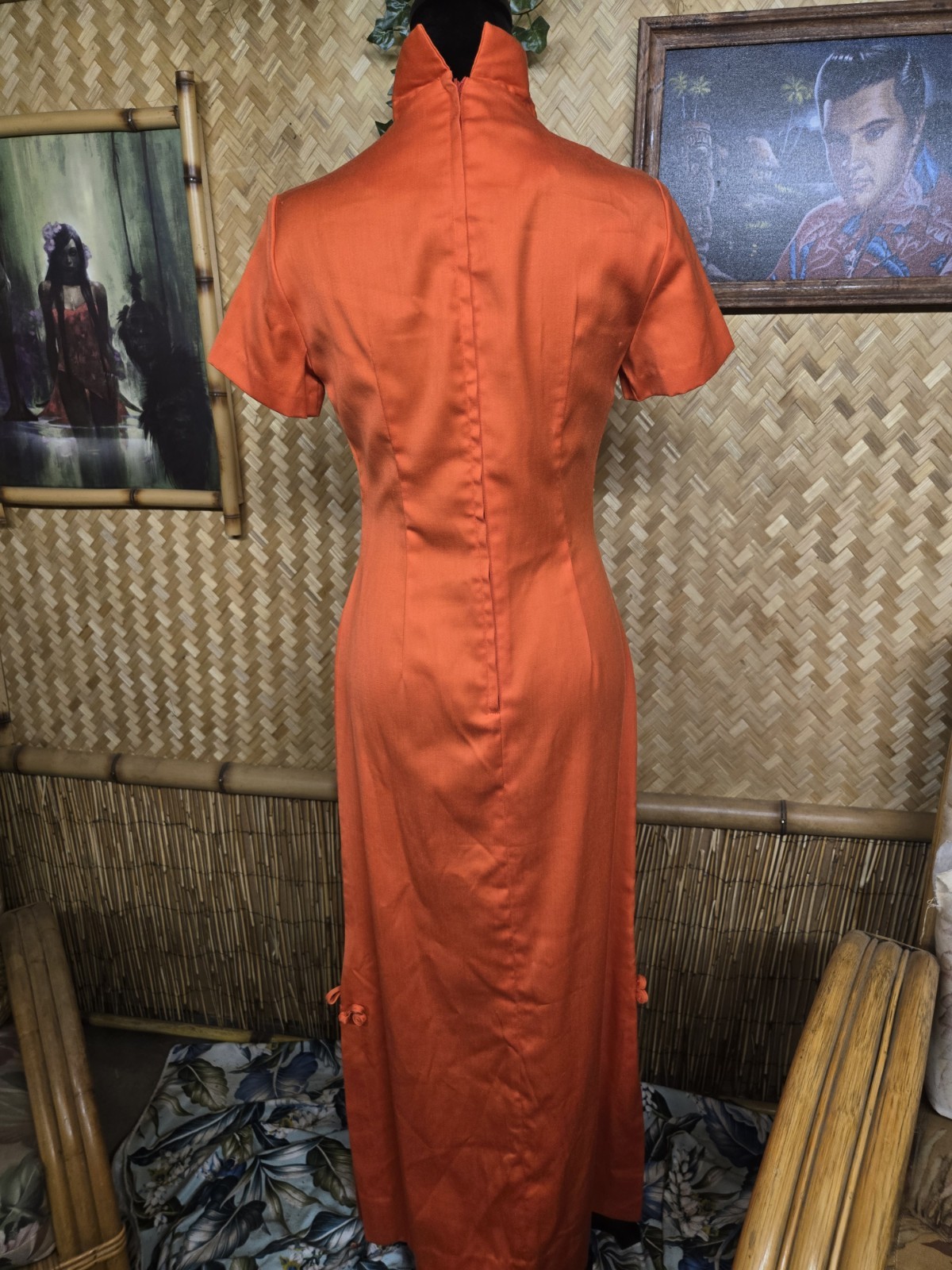 Vintage Miss K By Alfred Shaheen Asian Inspired Hawaiian Aloha Maxi Dress w1190