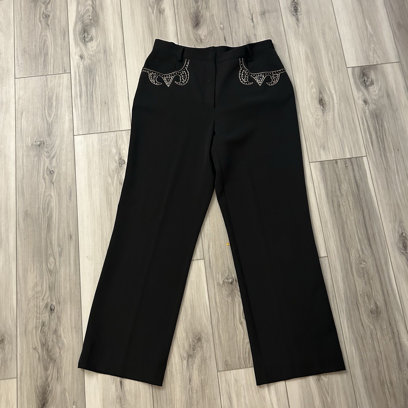Vintage Joseph Ribkoff Pant Embelished Trouser Union Made Studded Rhinestone 12