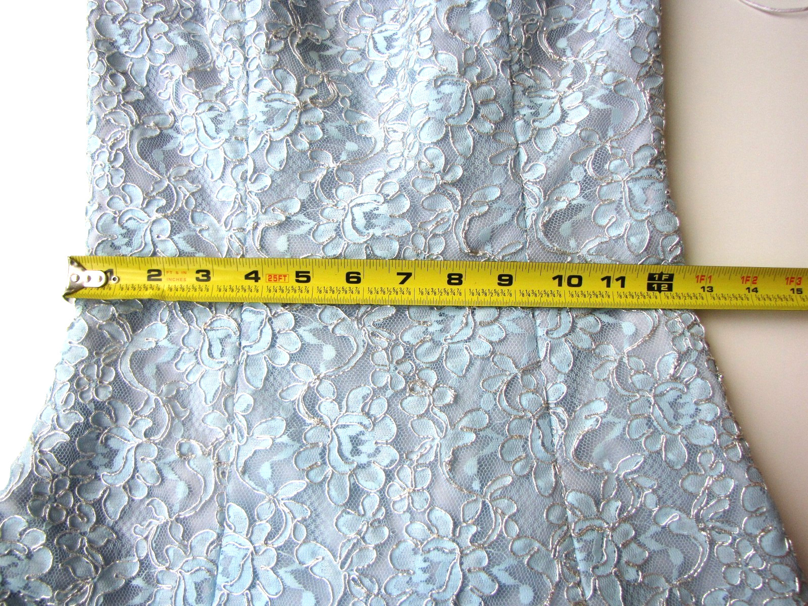 Vtg 80s John Charles Tulle Ball Gown / Cocktail Dress Strapless Baby Blue UK 10