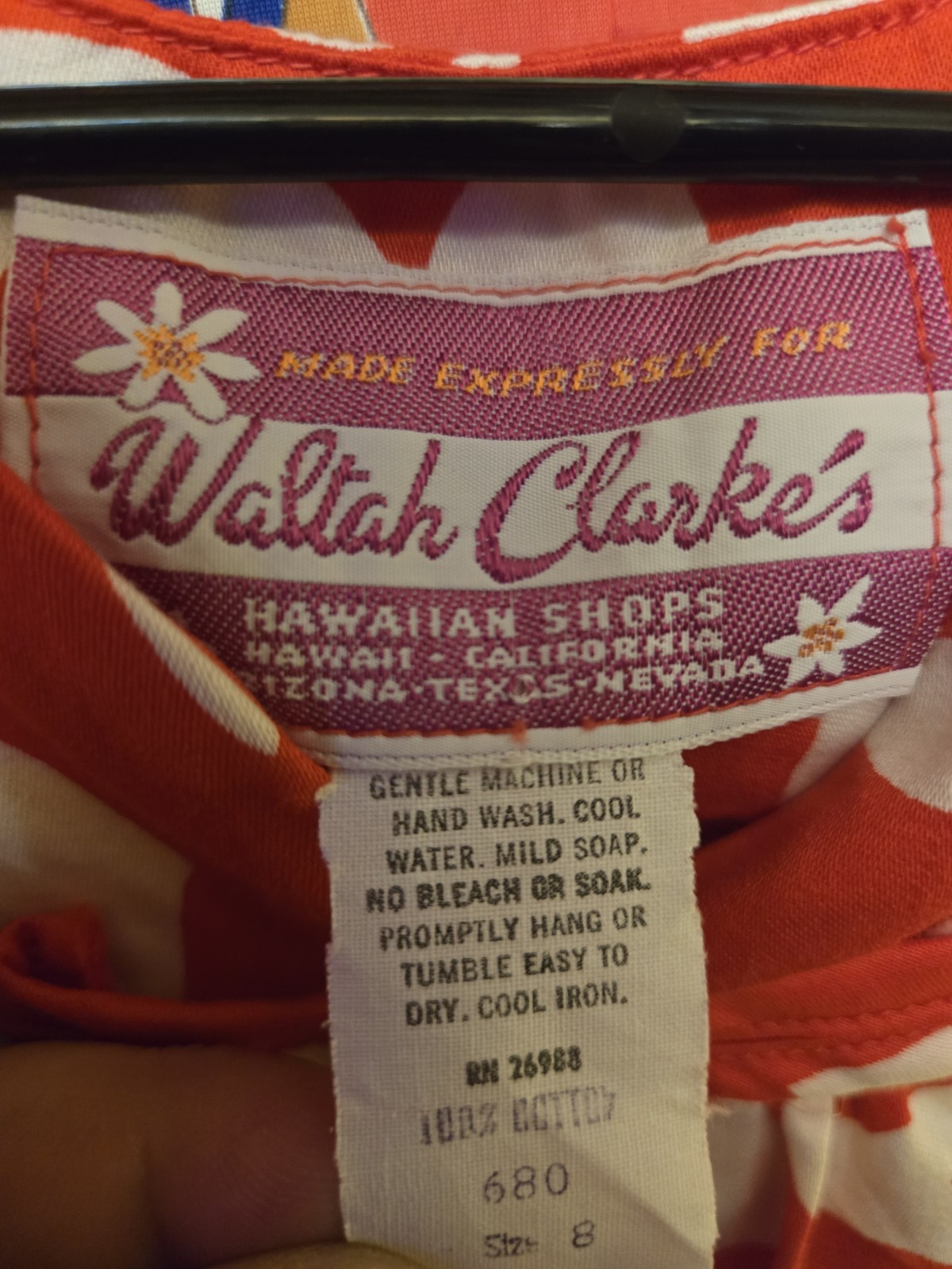 Vintage Waltah Clarke’s Hawaiian Aloha Dress w1079