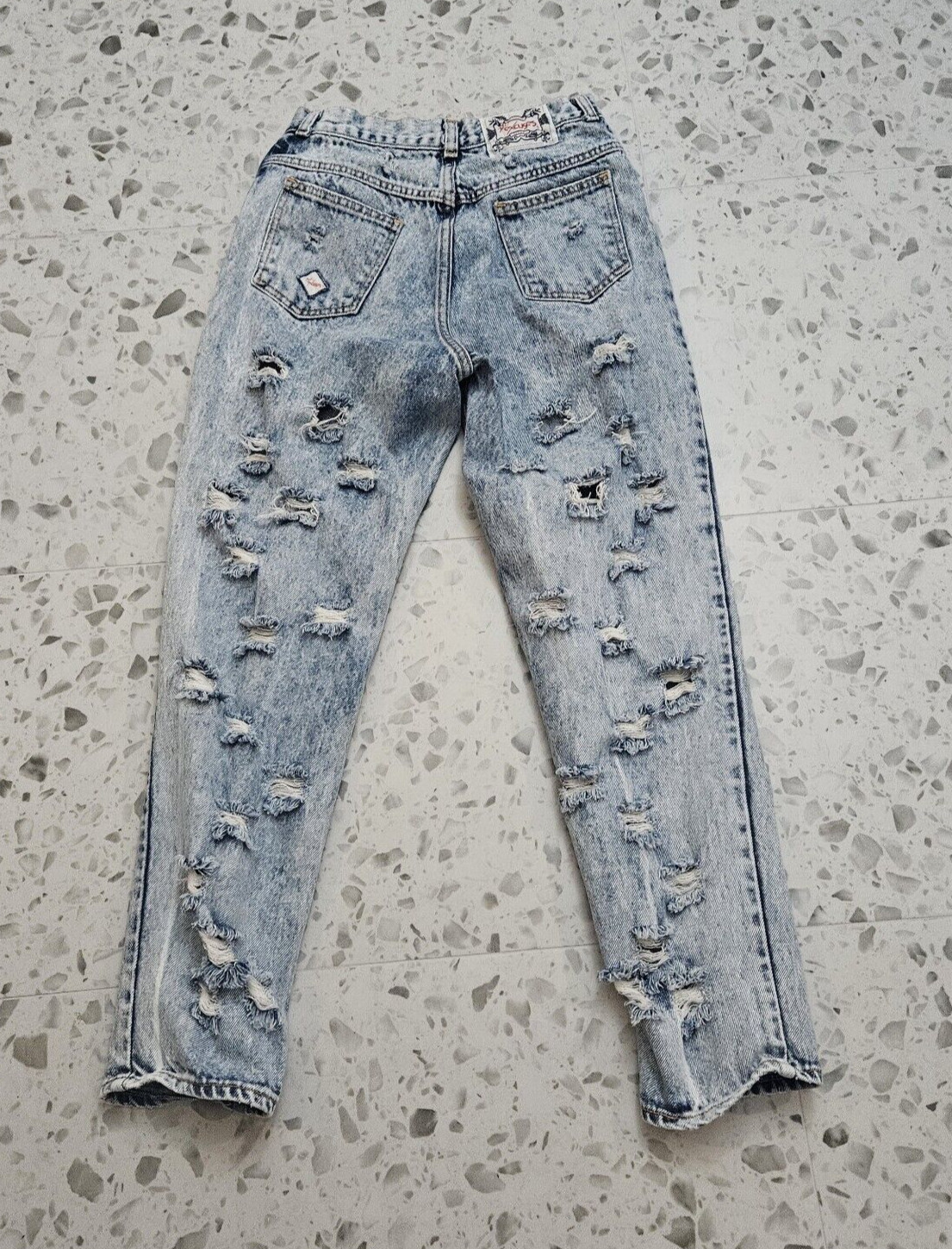 VTG 80s No Excuses High Waisted Acid Washed Distressed Jeans Women’s Sz 11
