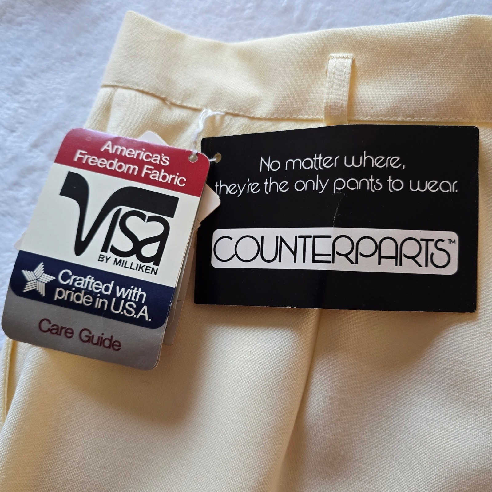 Vintage 90s Counterparts Off White High Rise Pleated Trousers Size 12 NWT