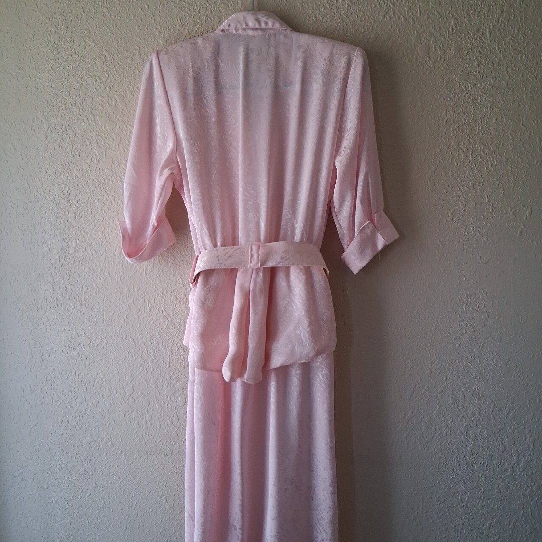 VTG 80s Katie Mfg Jacquard Peplum Dress Sz 8 Career Church Knee Length USA