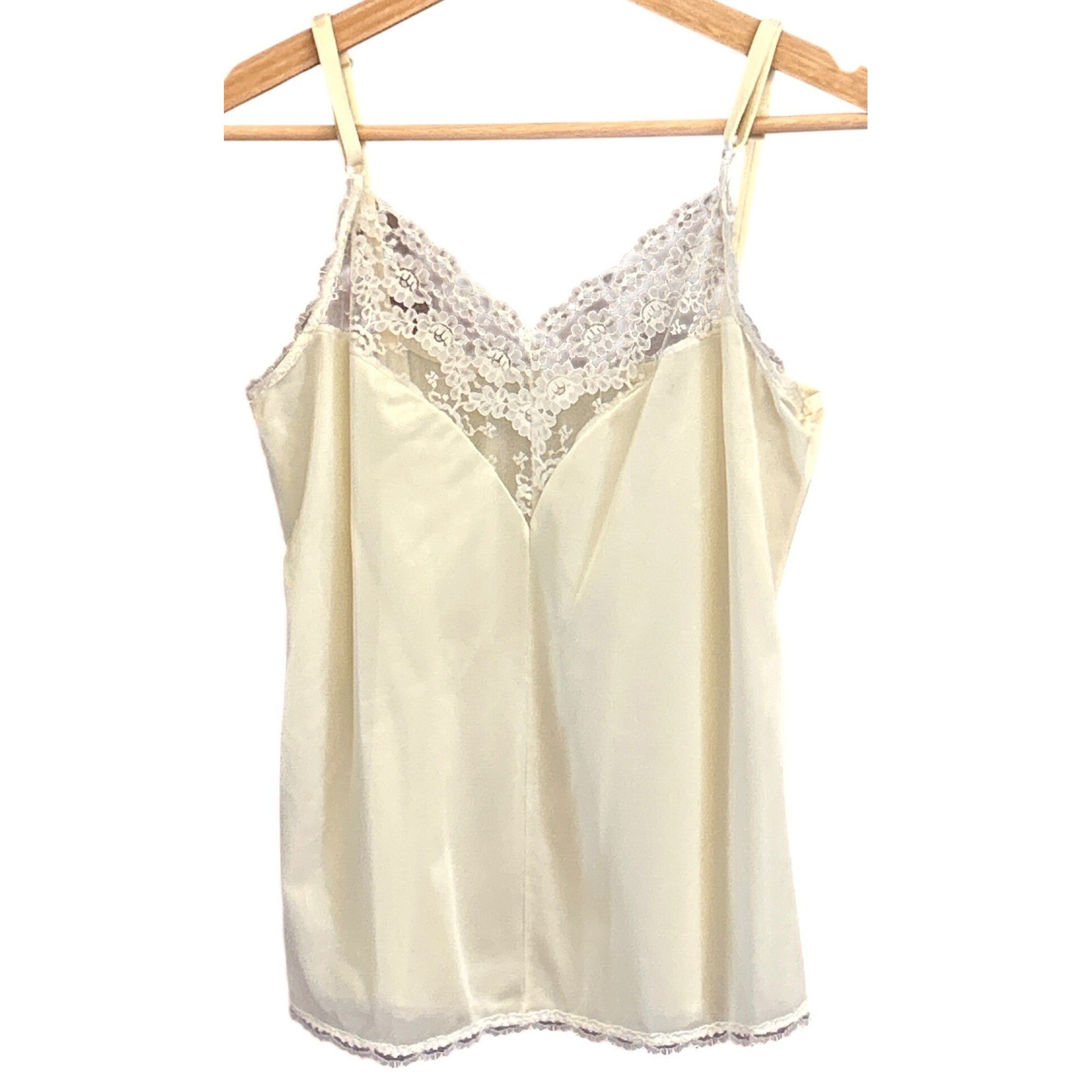 Vintage Dutchmaid Camisole Top Lace Trim Ivory Coquette Romantic Lingerie 34