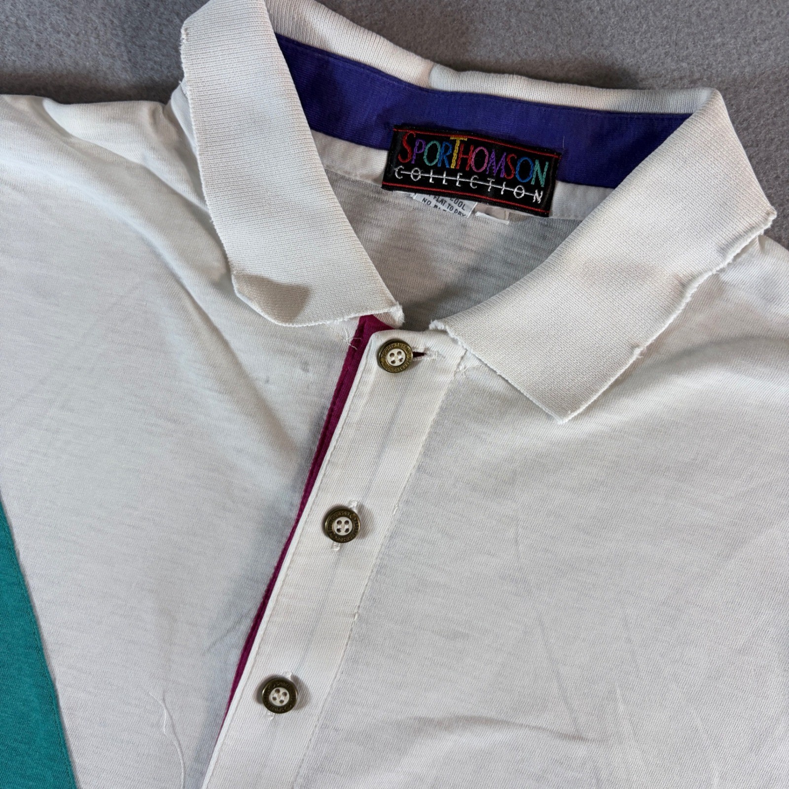 Sport Thomson Collection Vintage 90s Colorblock Polo Shirt Womens Large Multi