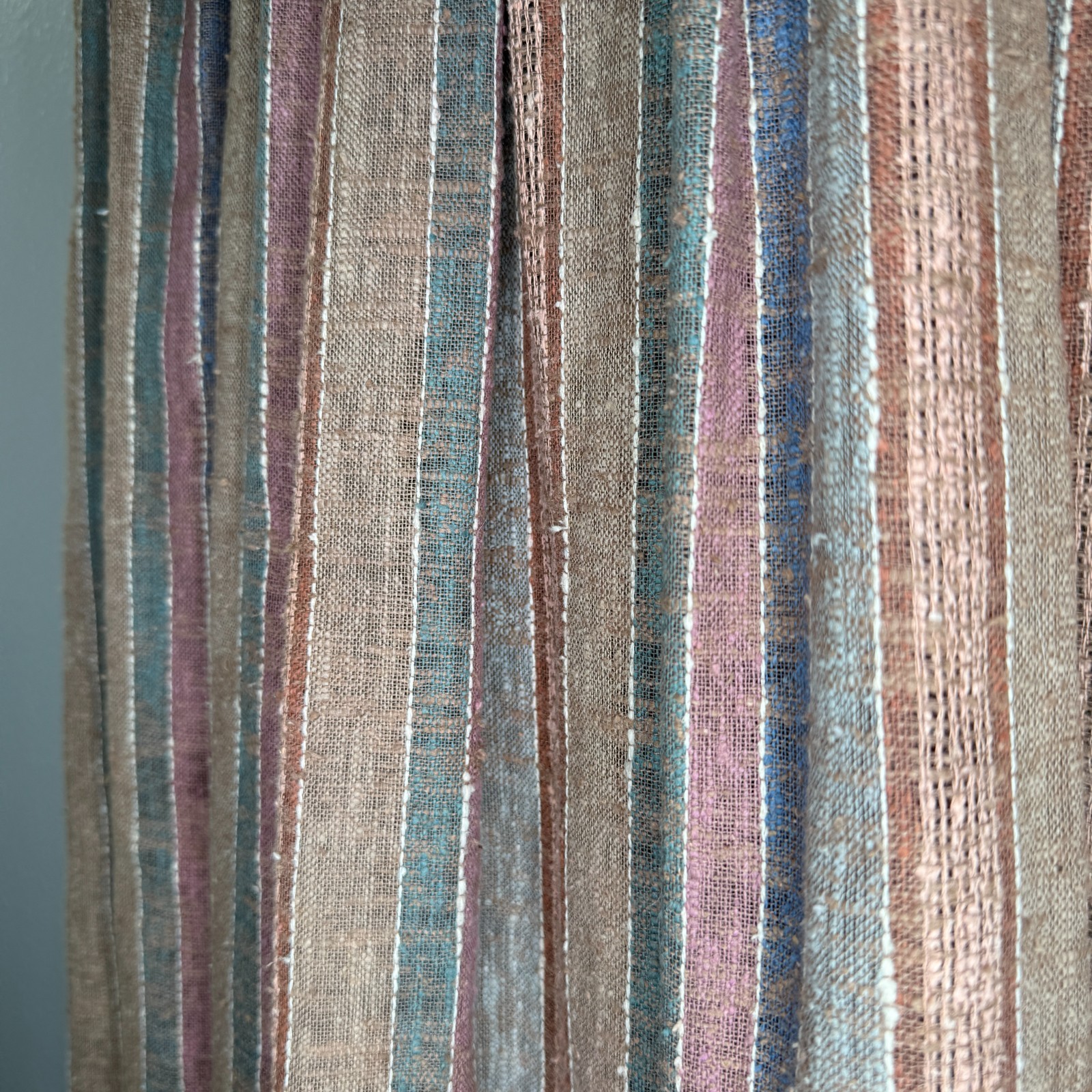 PRICE FIRM Vintage 70s Claude Brown Earthy Woven Bohemian Striped Skirt | XXS/XS