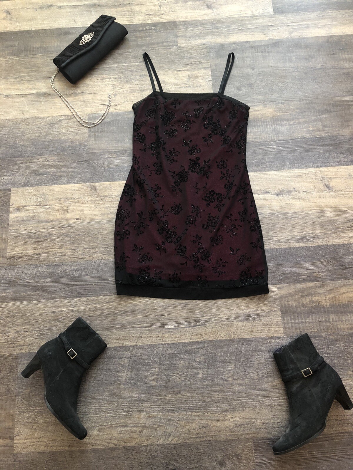 By Choice California Vintage Black Polyester Mini Dress
