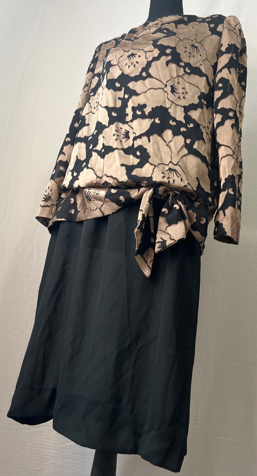 Vintage Dress by Lady Carol of New York size 16 Bronze Floral