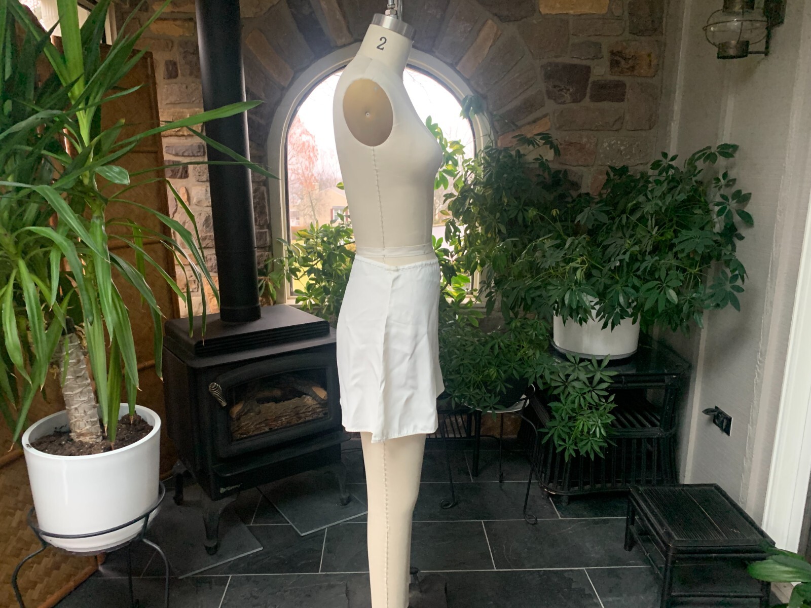 Vintage 1930s Silky White Satin Rayon Embroidered Step Ins Side Button Tap Pants