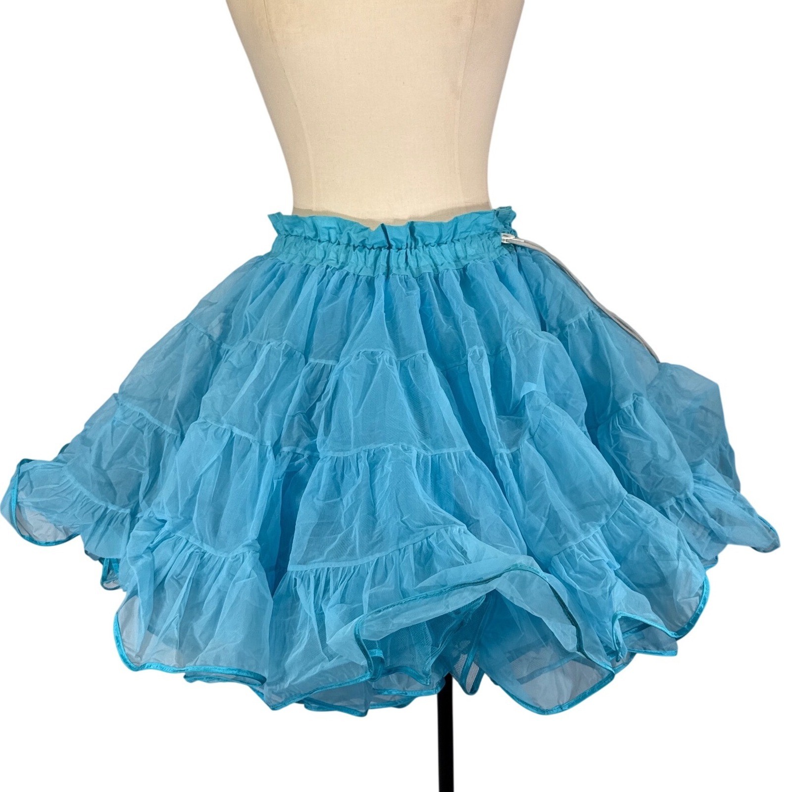 VTG Malco Modes Partners Please Turquoise Blue Petticoat 565 Crinoline Skirt S