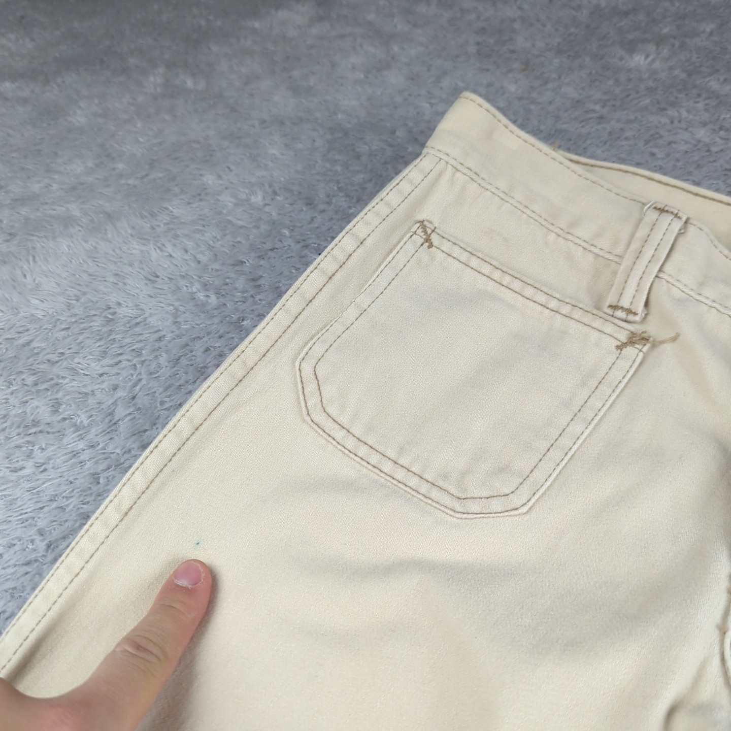 Vintage 1960s Lee Flares Pants Womens Meas 29×34 Beige Moleskin Bell Bottoms