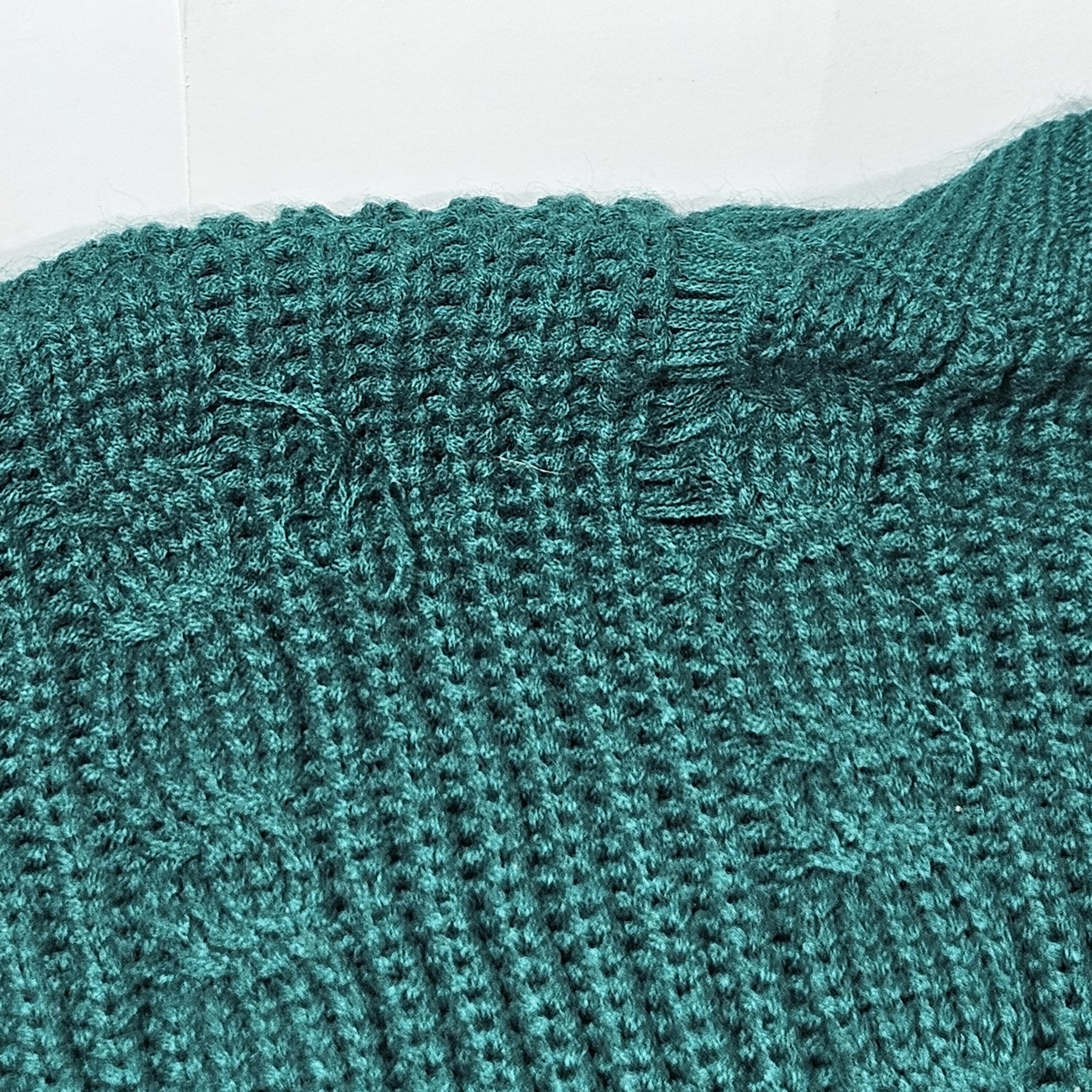 Vintage Sweater Size XXL Extra Large Solid Dark Green Retro 80s 90s Knit