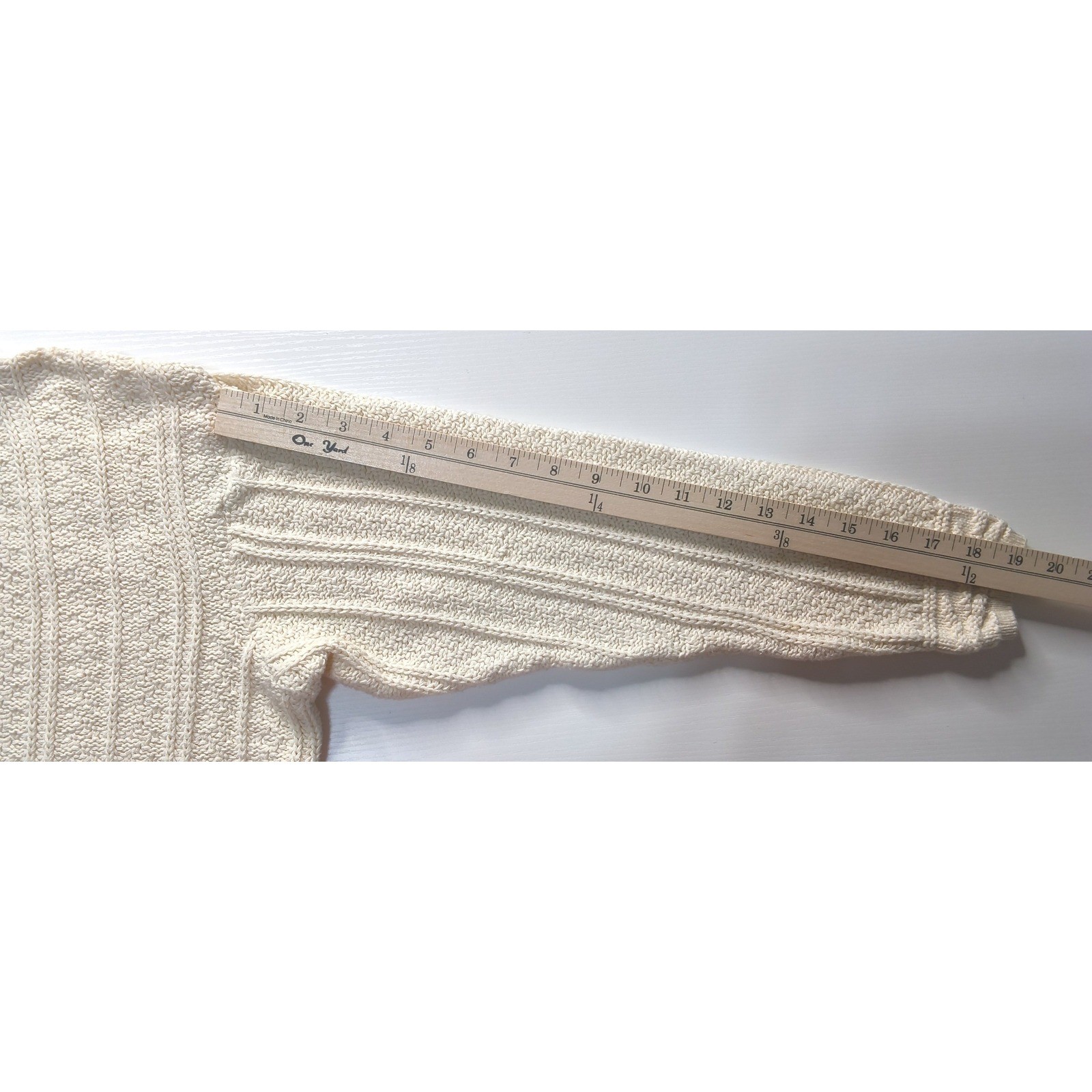 Cropped Fisherman Sweater Women Small Cream Vintage Soft Cable Mock Neck