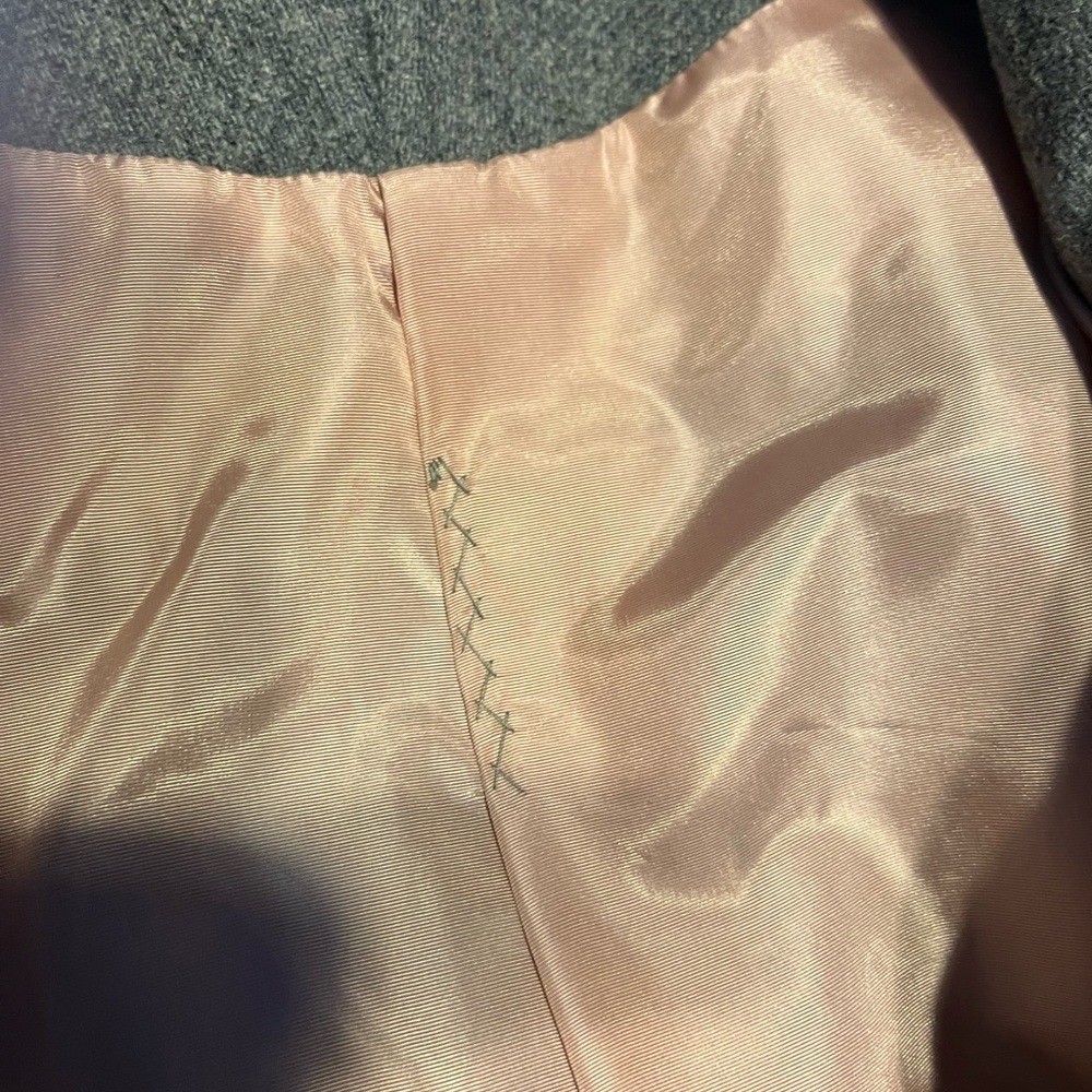 Vintage Marshall fields wool gray coat. Pink lining with silver buttons