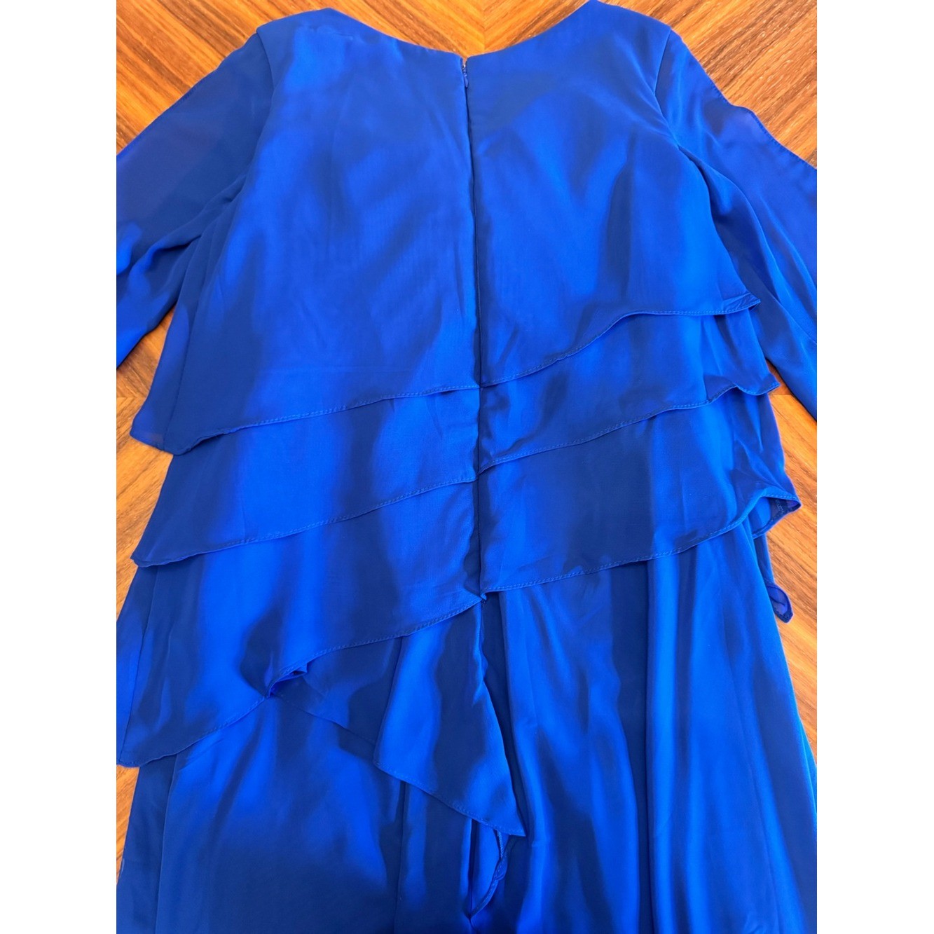 Bridess Royal Blue Chiffon Layered Gown Mother of Bride NWT