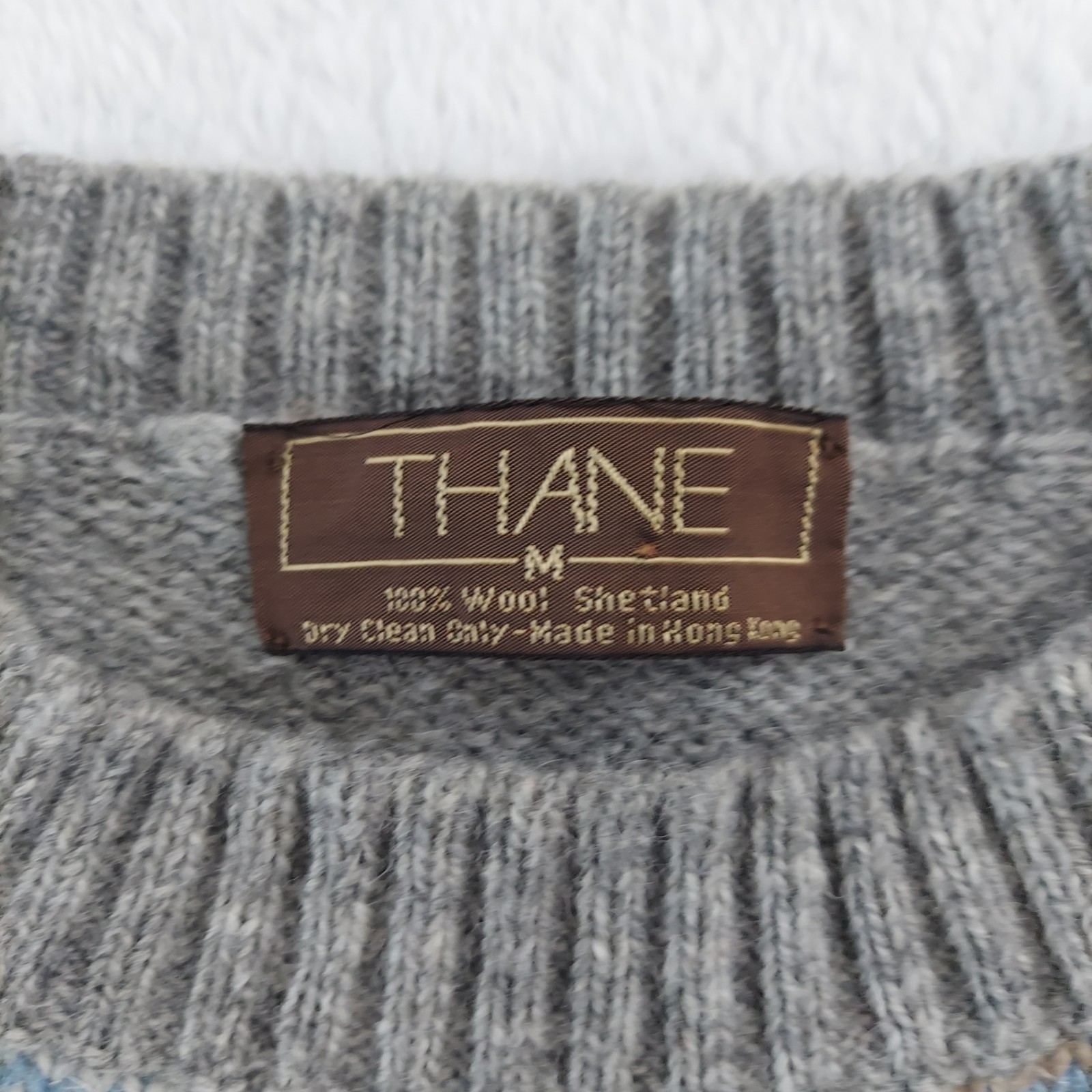 Vintage 1990s Thane Snow Flake Color Block Wool Sweater, S/M