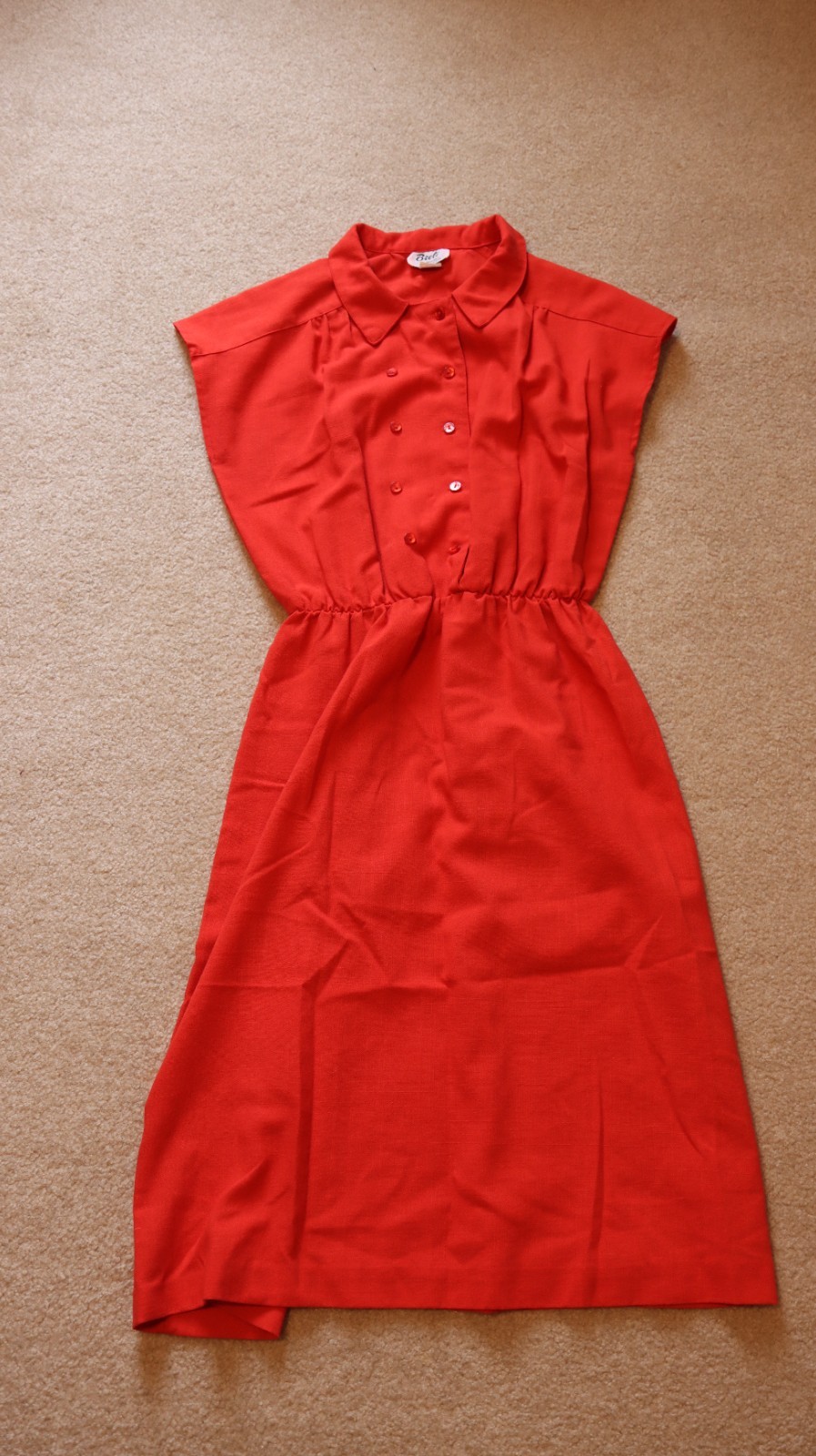 Vintage Breli Red Dress, Made in USA, Dress & belt, Women’s size 14