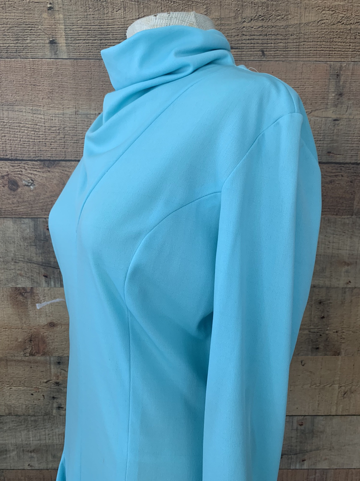 Vintage 1960’s 1970’s Bleeker Street Mock Neck Drop Waist Knit Dress Size Medium