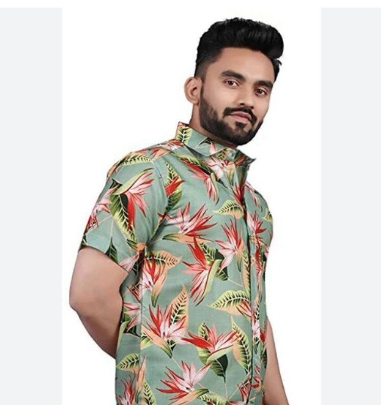 LookMark Leaf Classic Fit Cotton Blend Beach Stylish Printed Shirts for Men |…