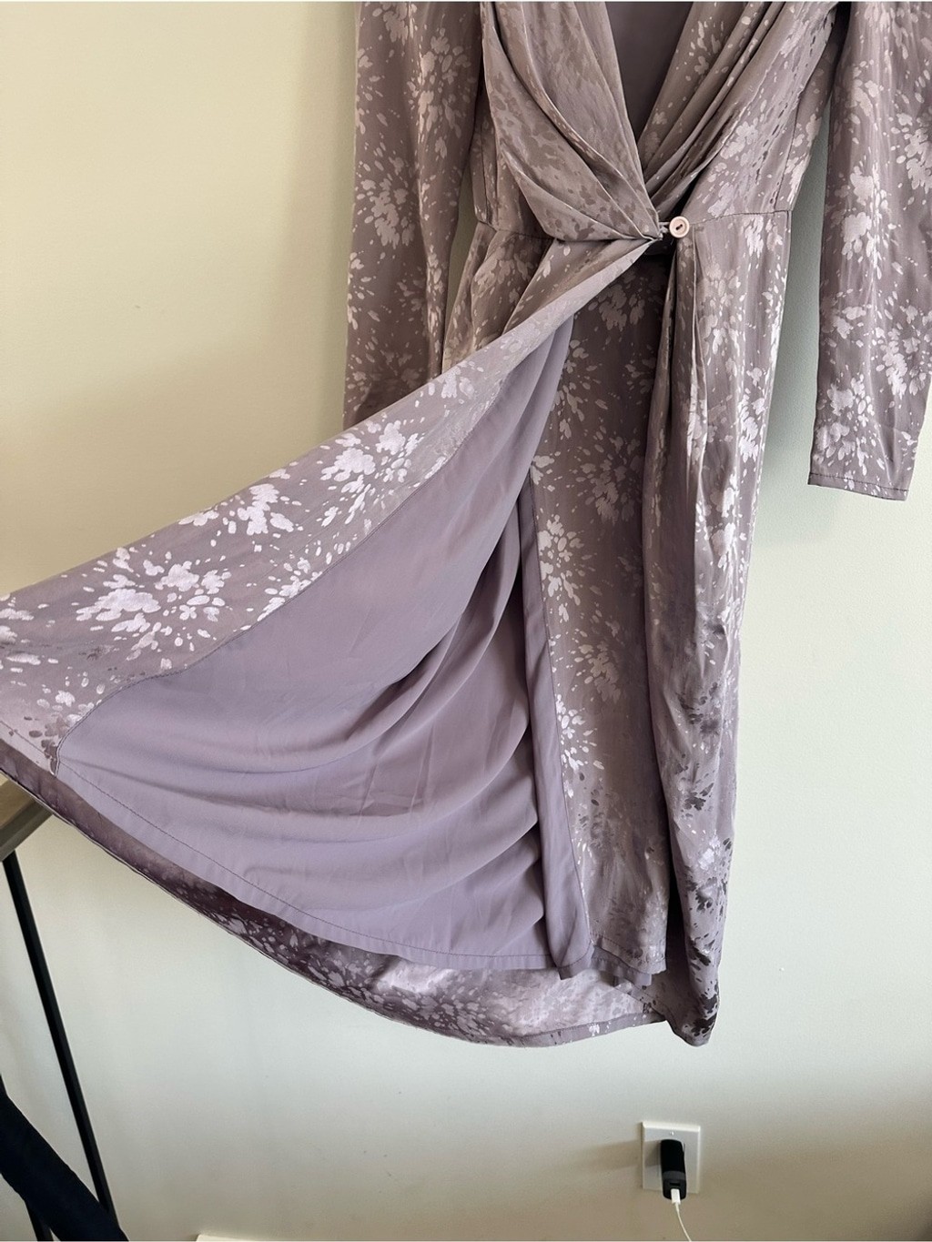 Wayne Clark Vintage Silk Draped Wrap Dress Size US 2 CDN 4 Light Purple