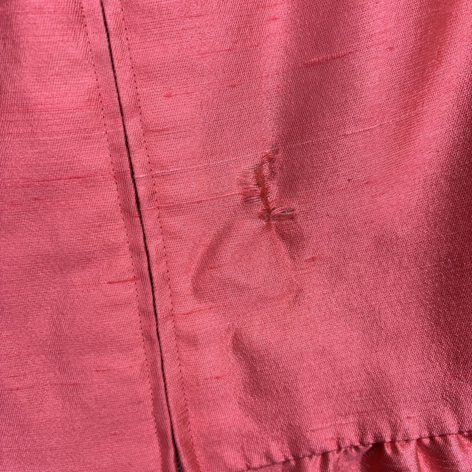 Vintage Gino Charles Dress Silk Wool Pink Beaded V Neck Mod Cocktail 60s Size 6