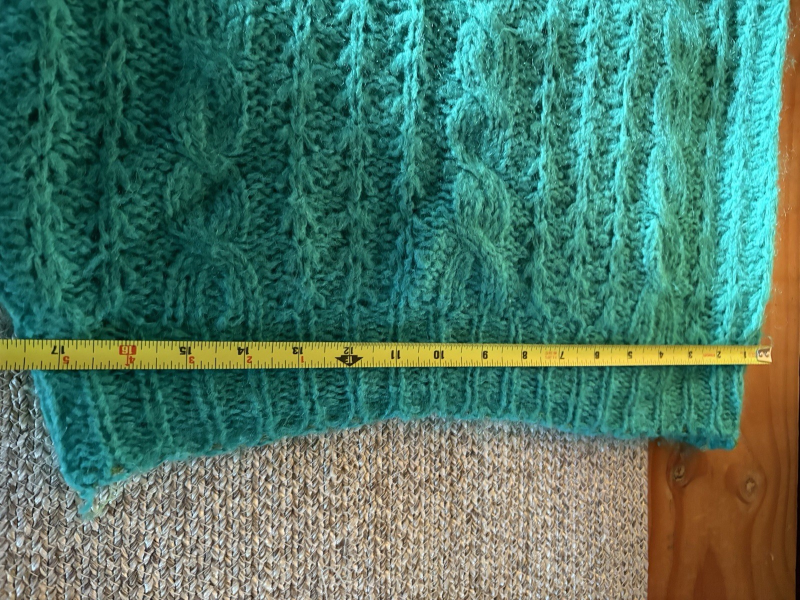 Vintage FIA ITALIA Knit Mohair Sweater Pullover Green Fuzzy S