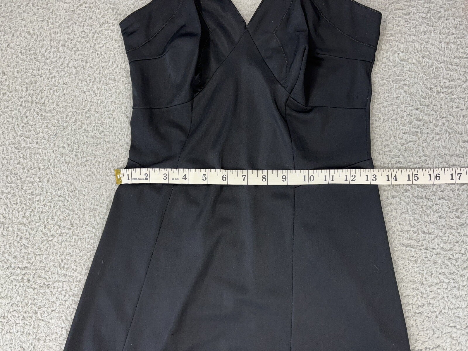 Vintage Textron Slip Womens 32/12 Tall Black Midi Adjustable Straps