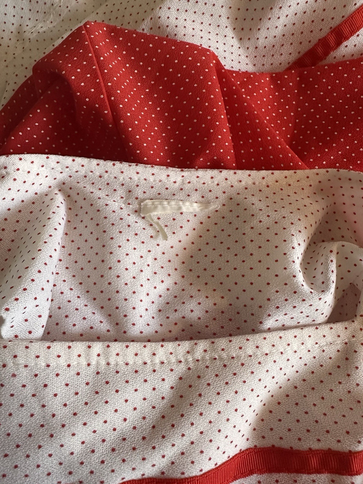 Vintage 1950’s/1960’s Red & White Polka Dot Mid Length Dress With Belt S/M