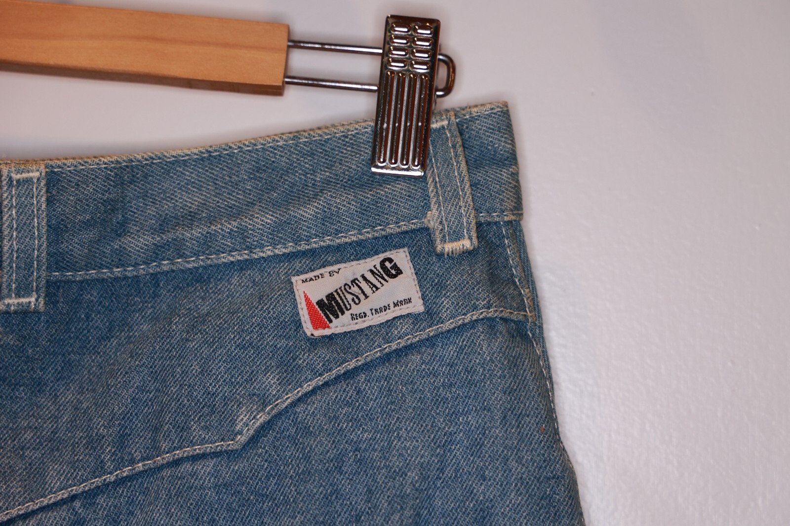 Vintage MUSTANG Midi Maxi Denim Skirt Approx 30 *** Attic Find With Holes Stains
