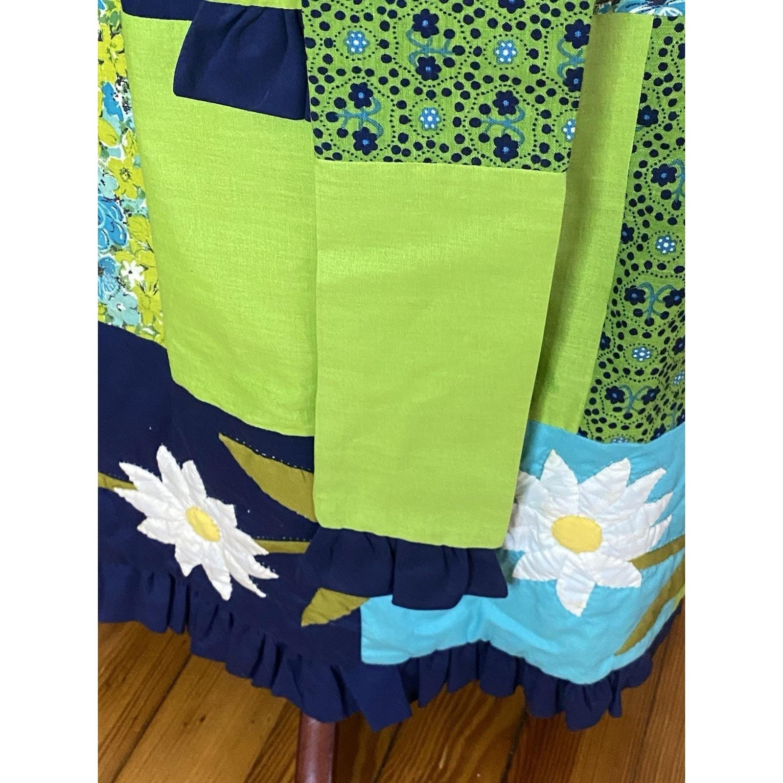 Vintage 70s Patchwork Maxi Skirt Sz L Grass Roots Craftsmen Festival Boho