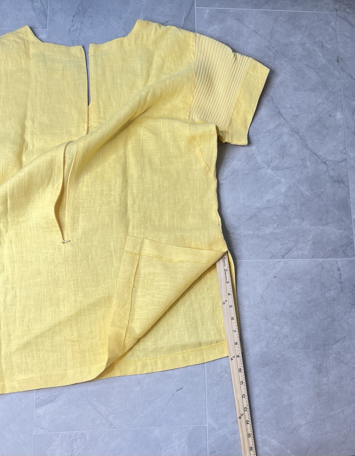 Harve Bernard by Benard Women’s Top Blouse Size 20W linen Back Zip Yellow New