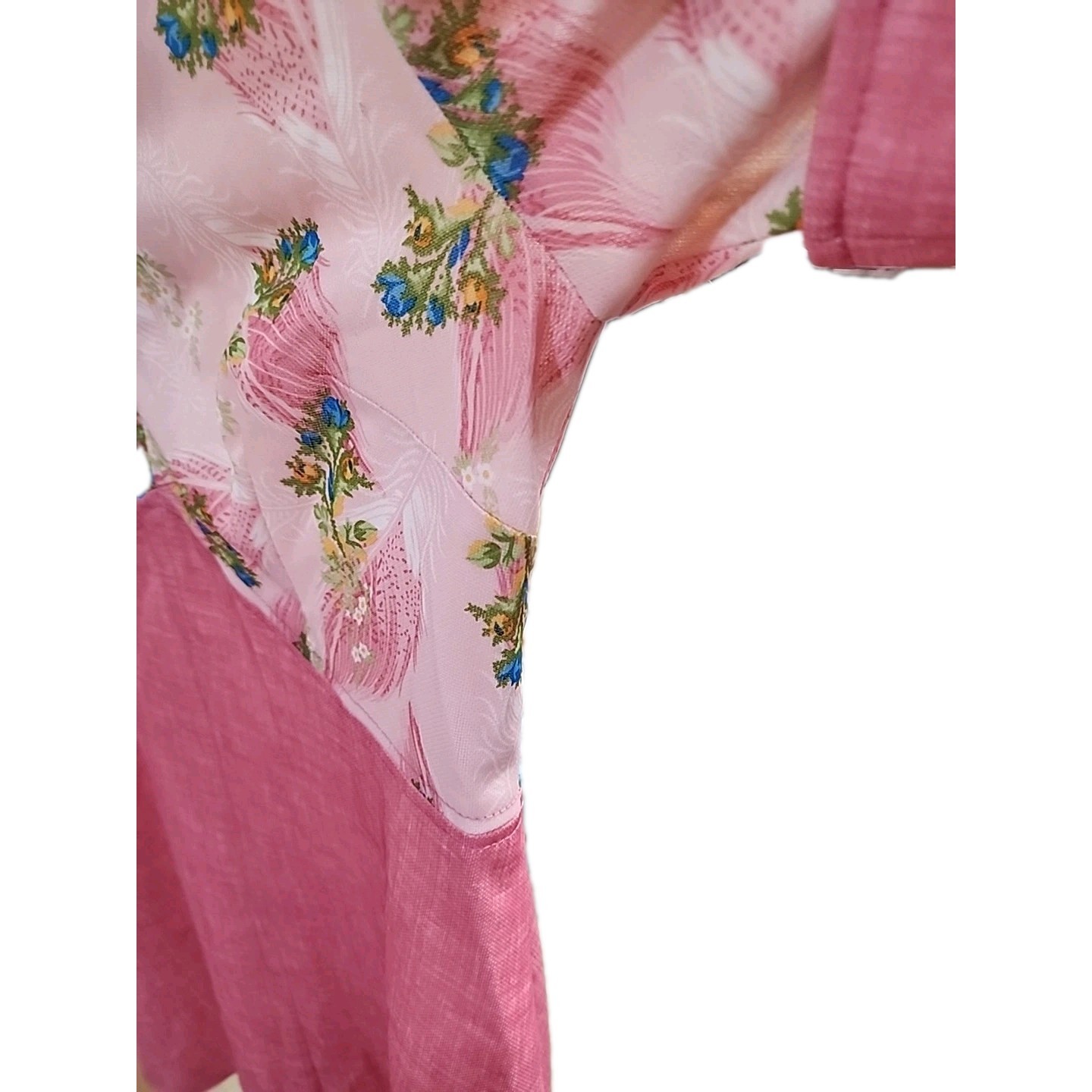Vintage Custom Handmade 60-70s Pink Dress S/M Short Sleeve