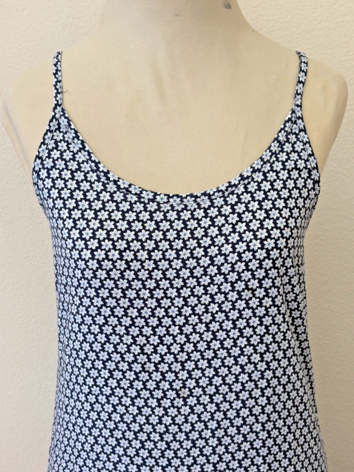 Vintage 90s Slip Dress Blue Floral All That Jazz Midi Sundress Grunge XS Simple
