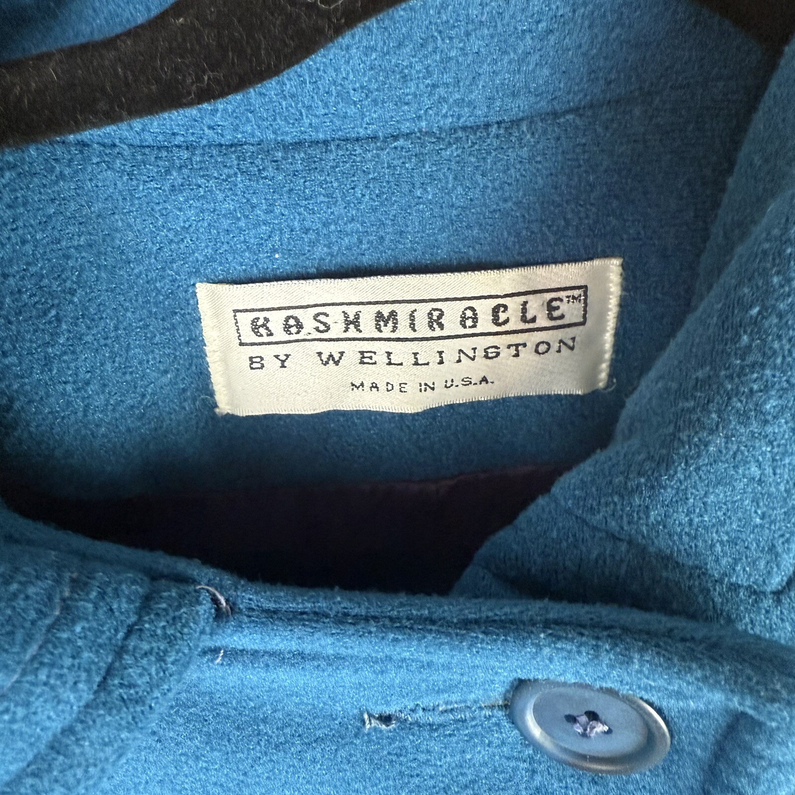 Vintage Kashmiracle by Wellington Made in USA Teal Long Coat 80’s Retro