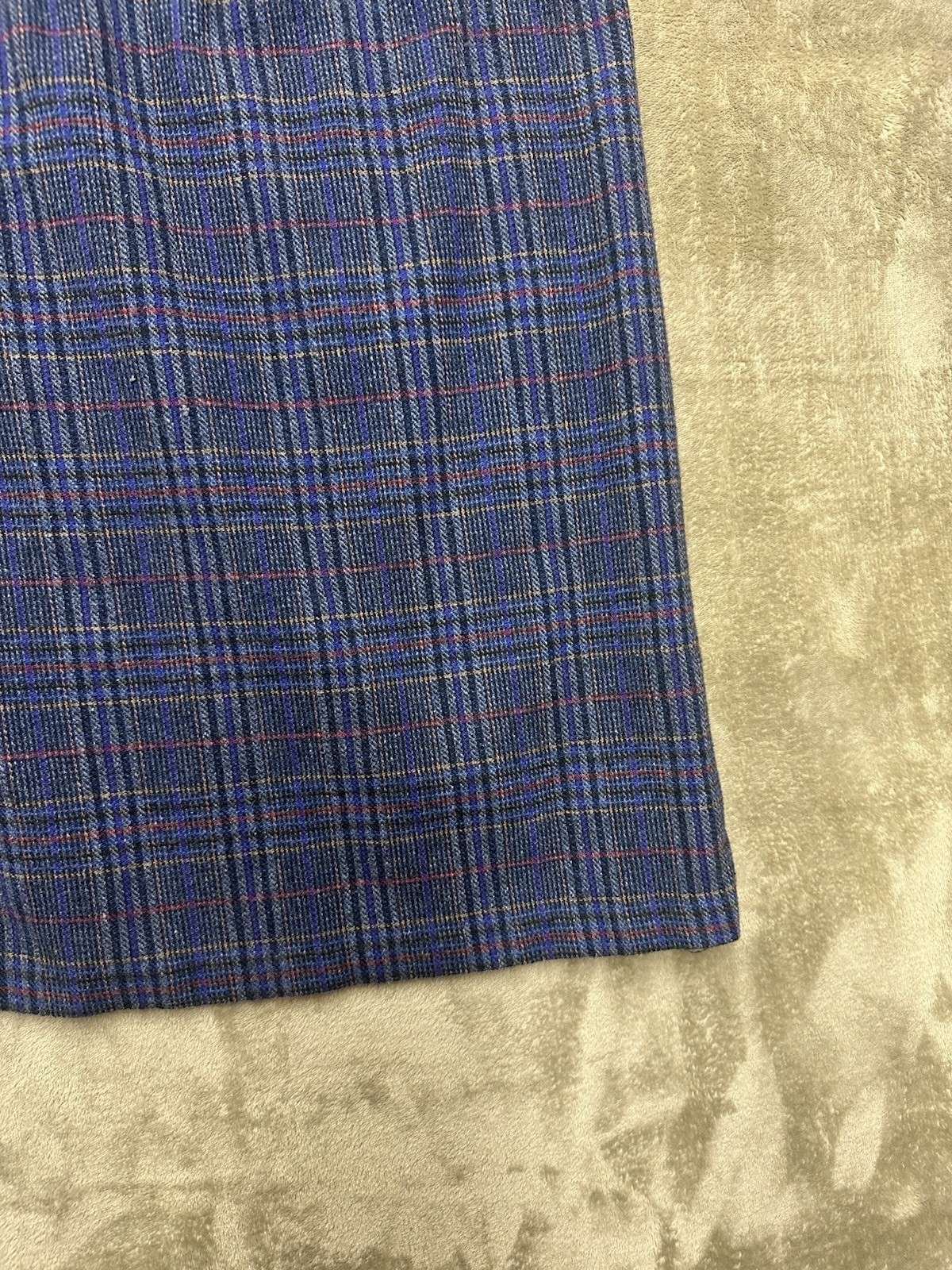Vintage Skirt Katie Brooke Brown Plaid Wool Blend Lined Pencil size 8