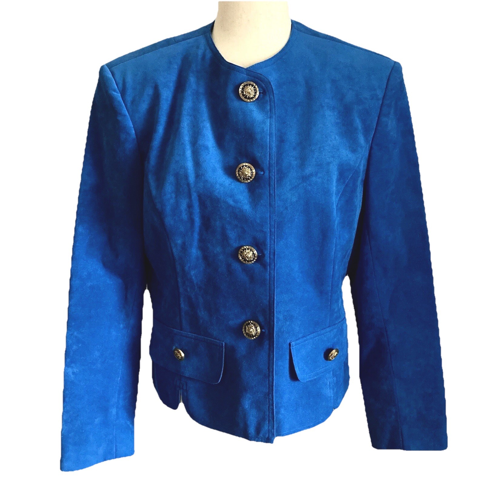 Vintage Gever Originals Jacket Ultra Suede 1980’s Blazer Royal Blue Unsized M?