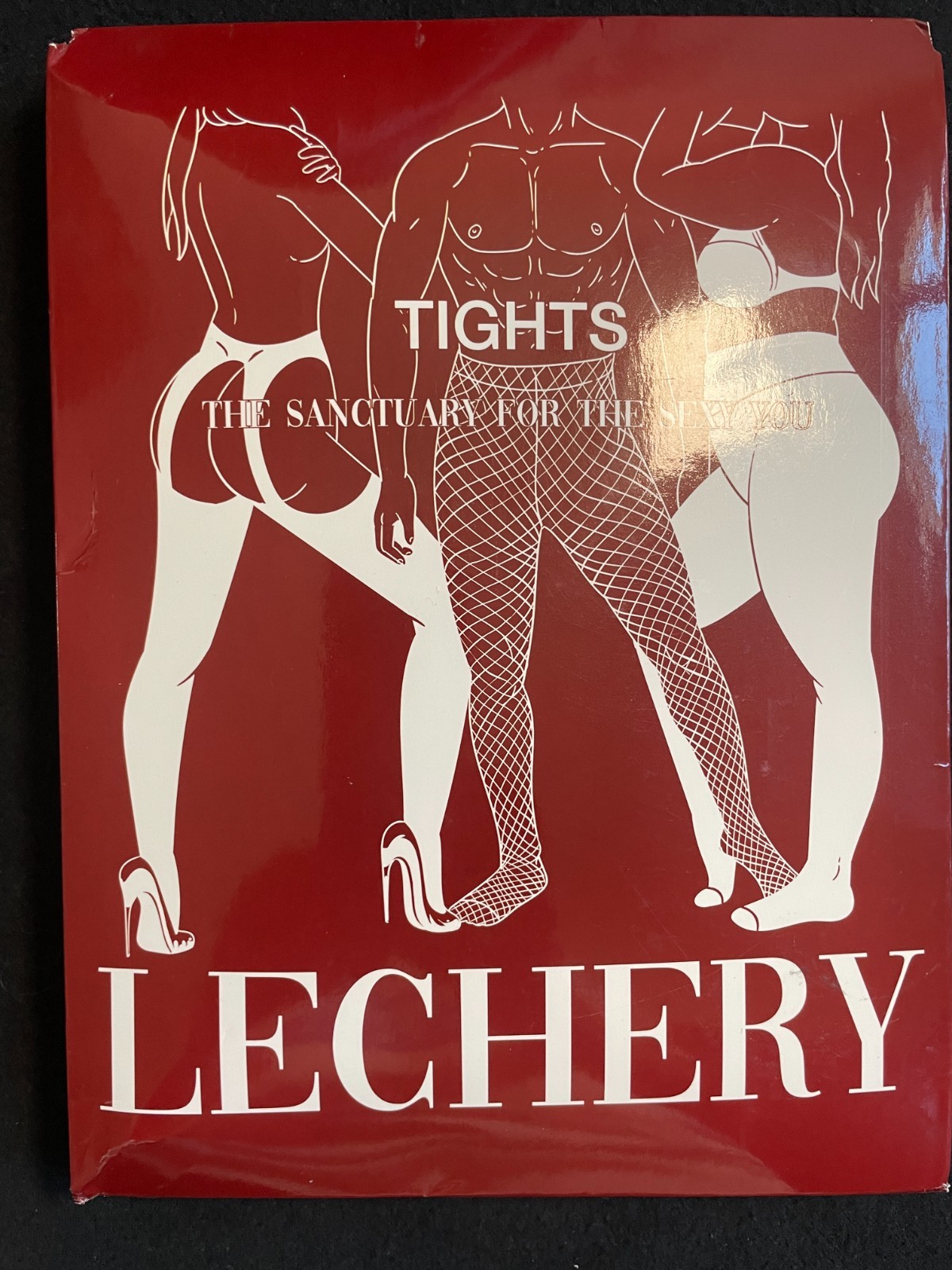 Lechery Lustrous Opaque Suspender Crotchless Tights Black L/XL