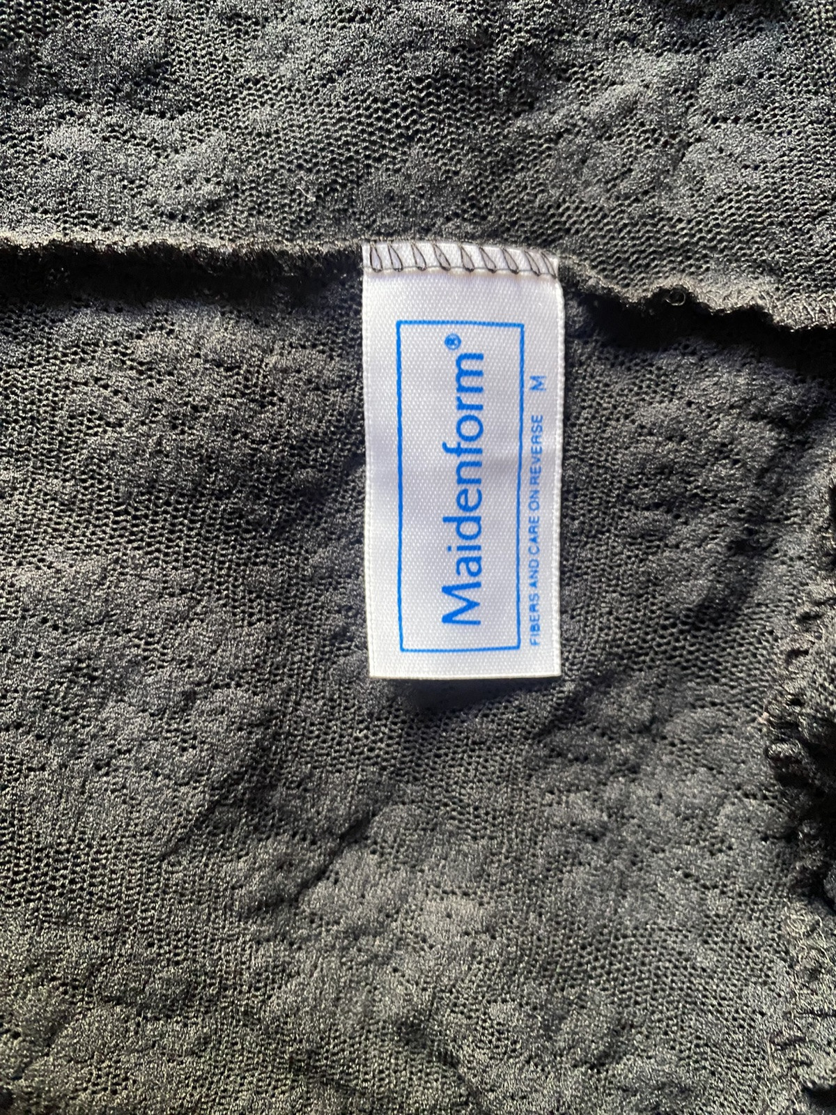 60’ Vintage Maidenform Lace See thru Black Under Dress Sz M Union Label Tag