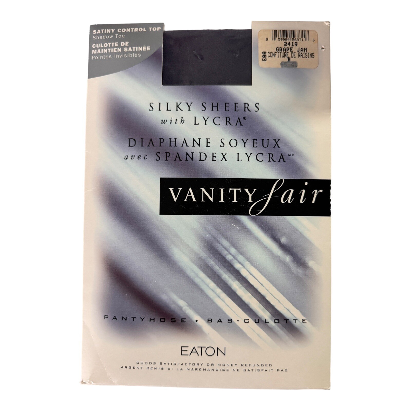 Vintage Vanity Fair Pantyhose Grape Jam Eaton Silky Sheers with Lycra Size B