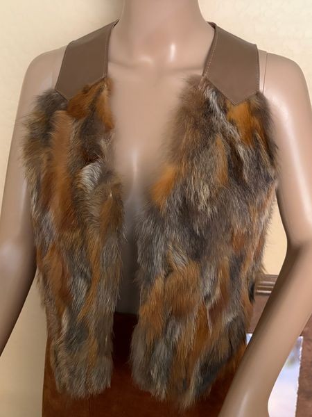 Vintage Timmy Woods Beverly Hills 1977 Stunning Rabbit And Leather Vest
